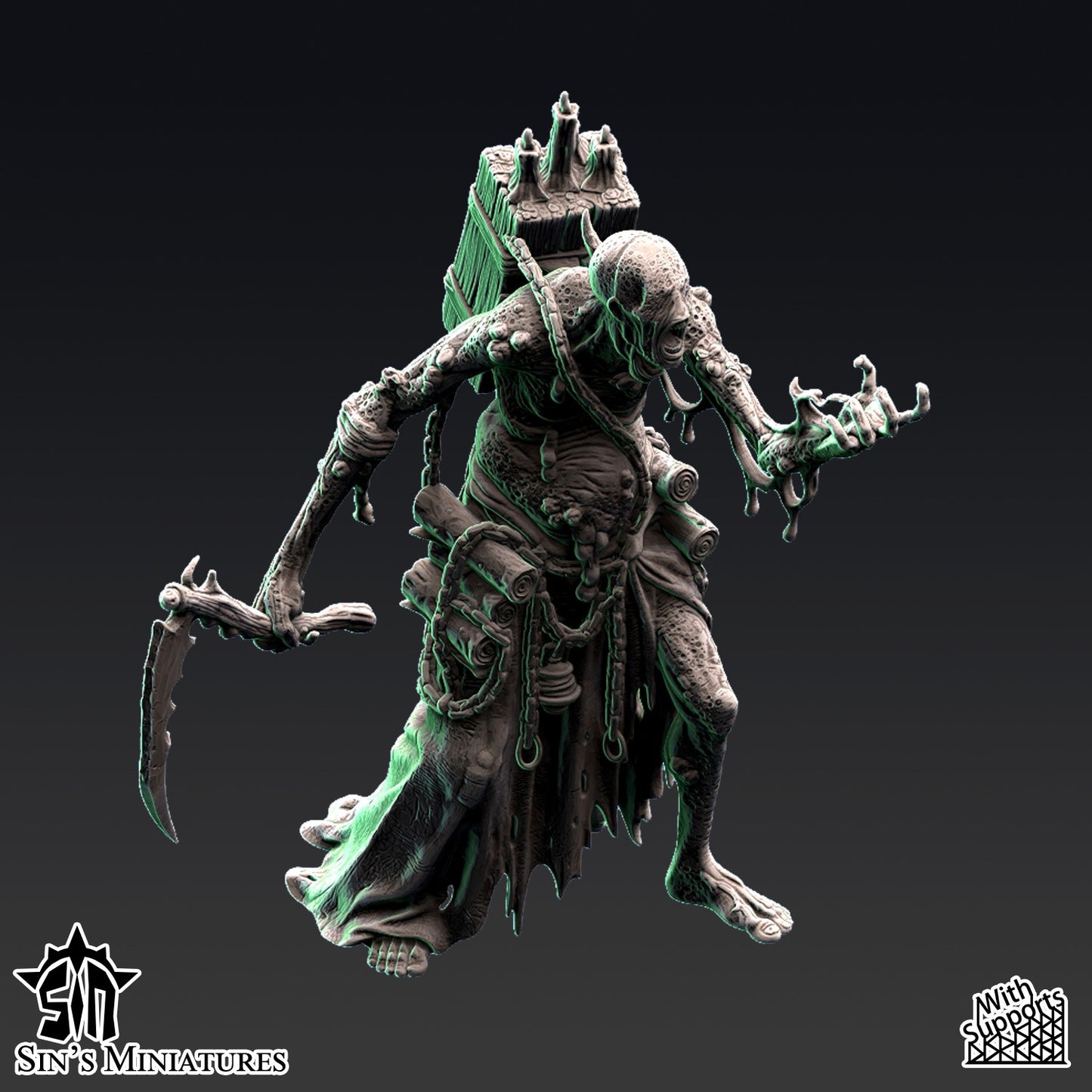 Miniatura Hechicero Portador de la Decadencia Reinos del Caos resina 32mm sin pintar - Drakholm