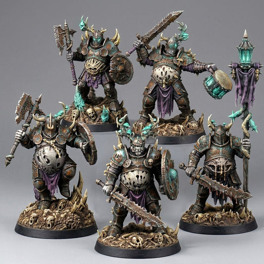 Miniatura Guerreros del Caos de la Espada Podrida Reinos del Caos resina 32mm sin pintar - Drakholm