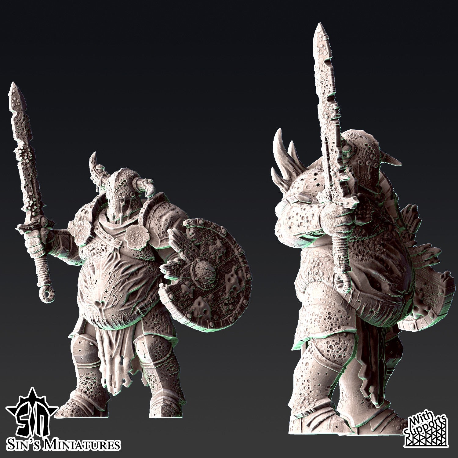 Miniatura Guerreros del Caos de la Espada Podrida Reinos del Caos resina 32mm sin pintar - Drakholm