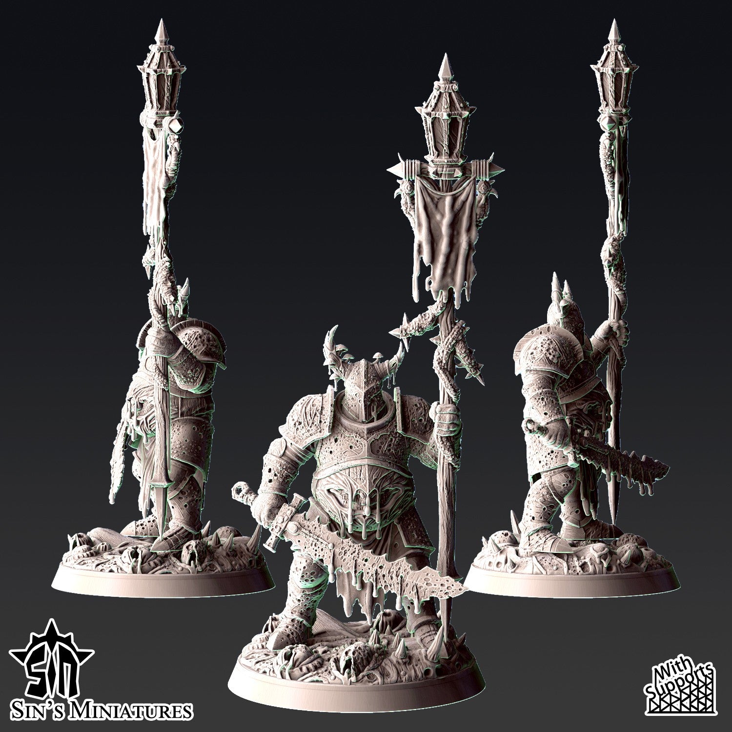 Miniatura Guerreros del Caos de la Espada Podrida Reinos del Caos resina 32mm sin pintar - Drakholm