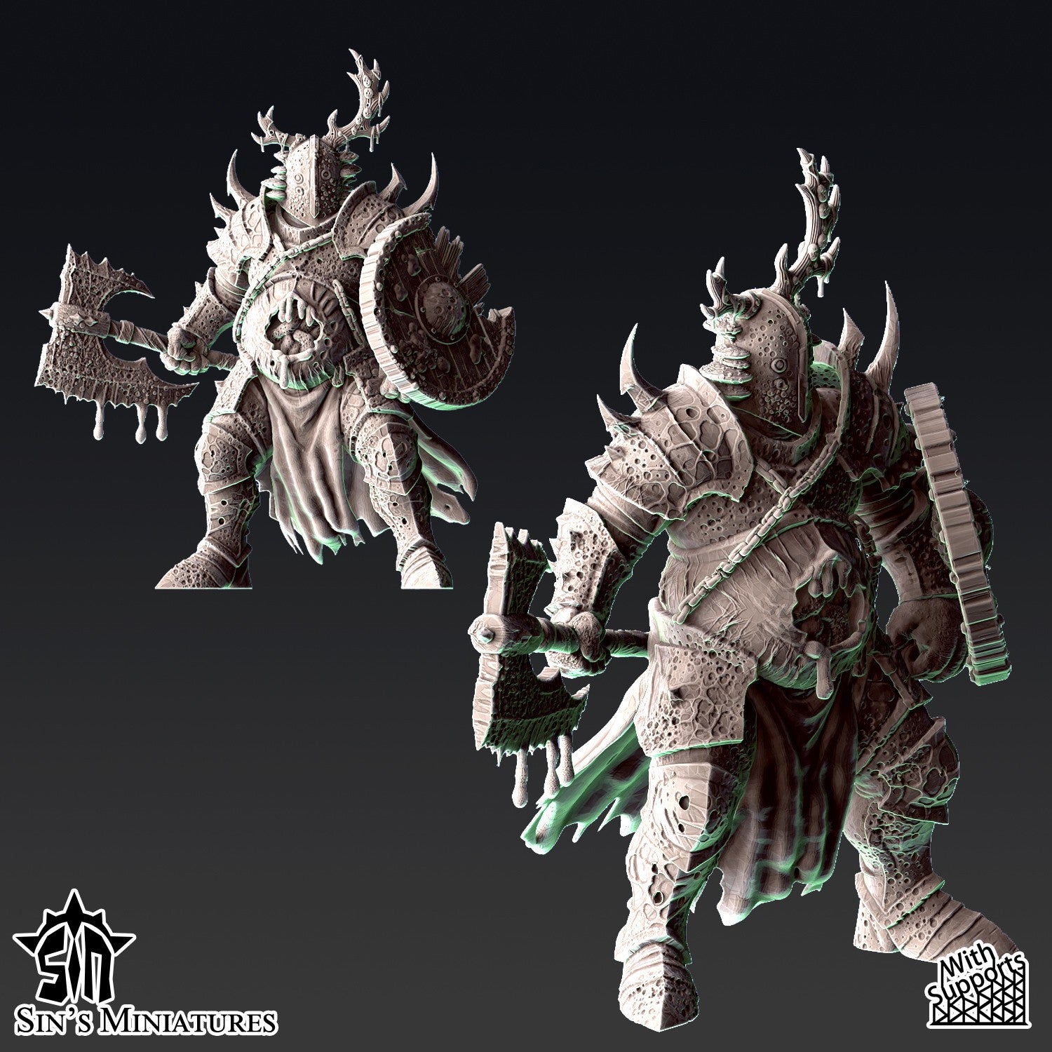 Miniatura Guerreros del Caos de la Espada Podrida Reinos del Caos resina 32mm sin pintar - Drakholm