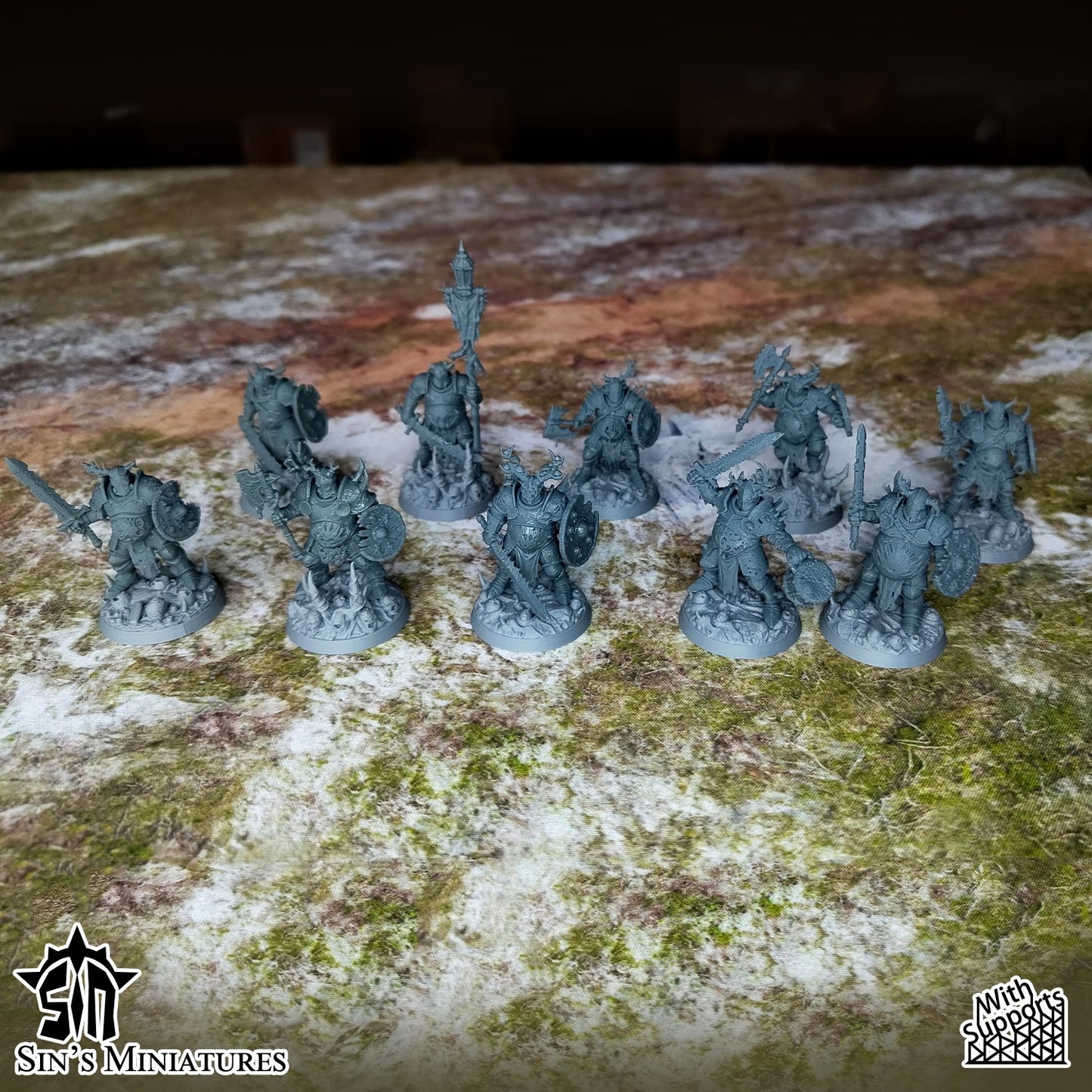 Miniatura Guerreros del Caos de la Espada Podrida Reinos del Caos resina 32mm sin pintar - Drakholm