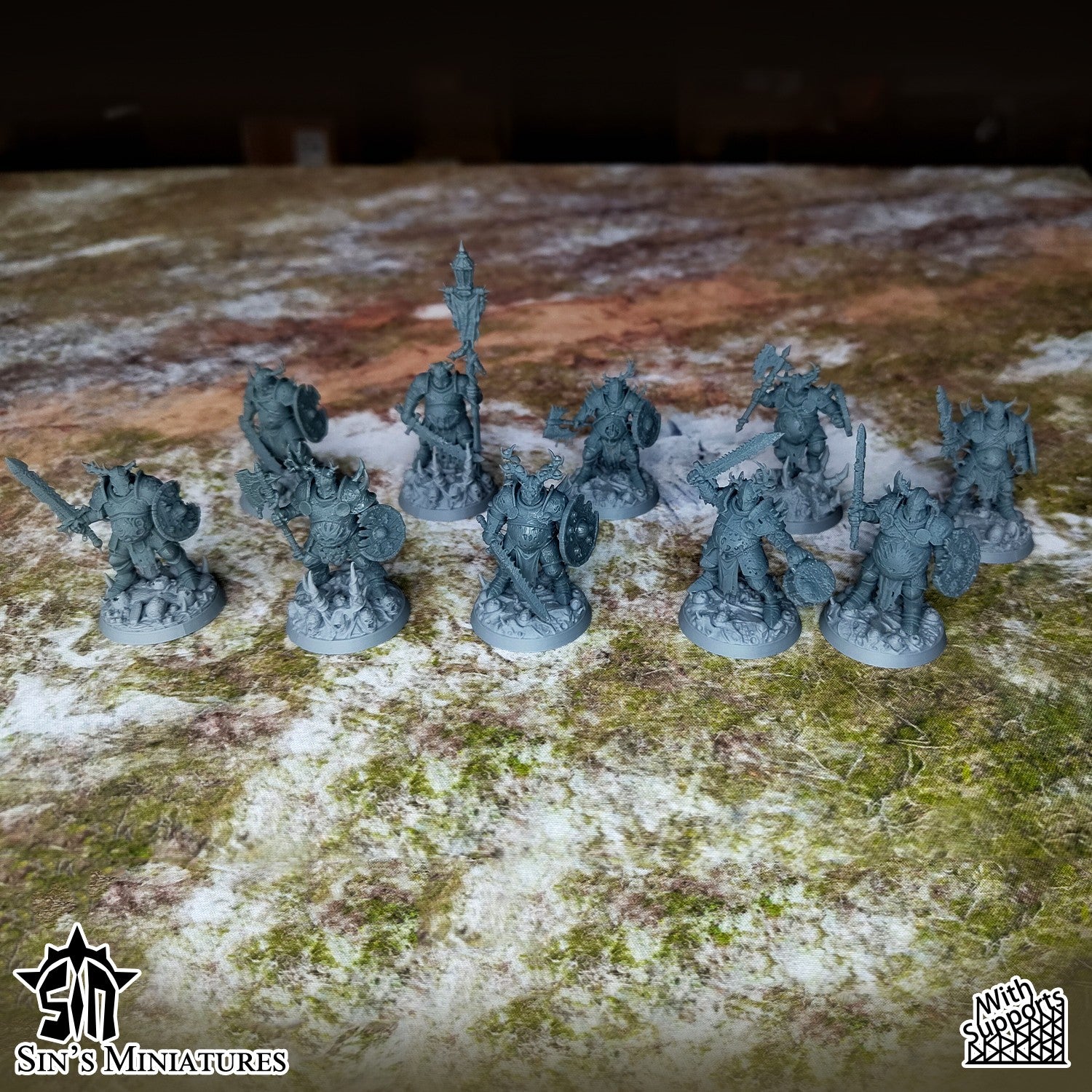 Miniatura Guerreros del Caos de la Espada Podrida Reinos del Caos resina 32mm sin pintar - Drakholm