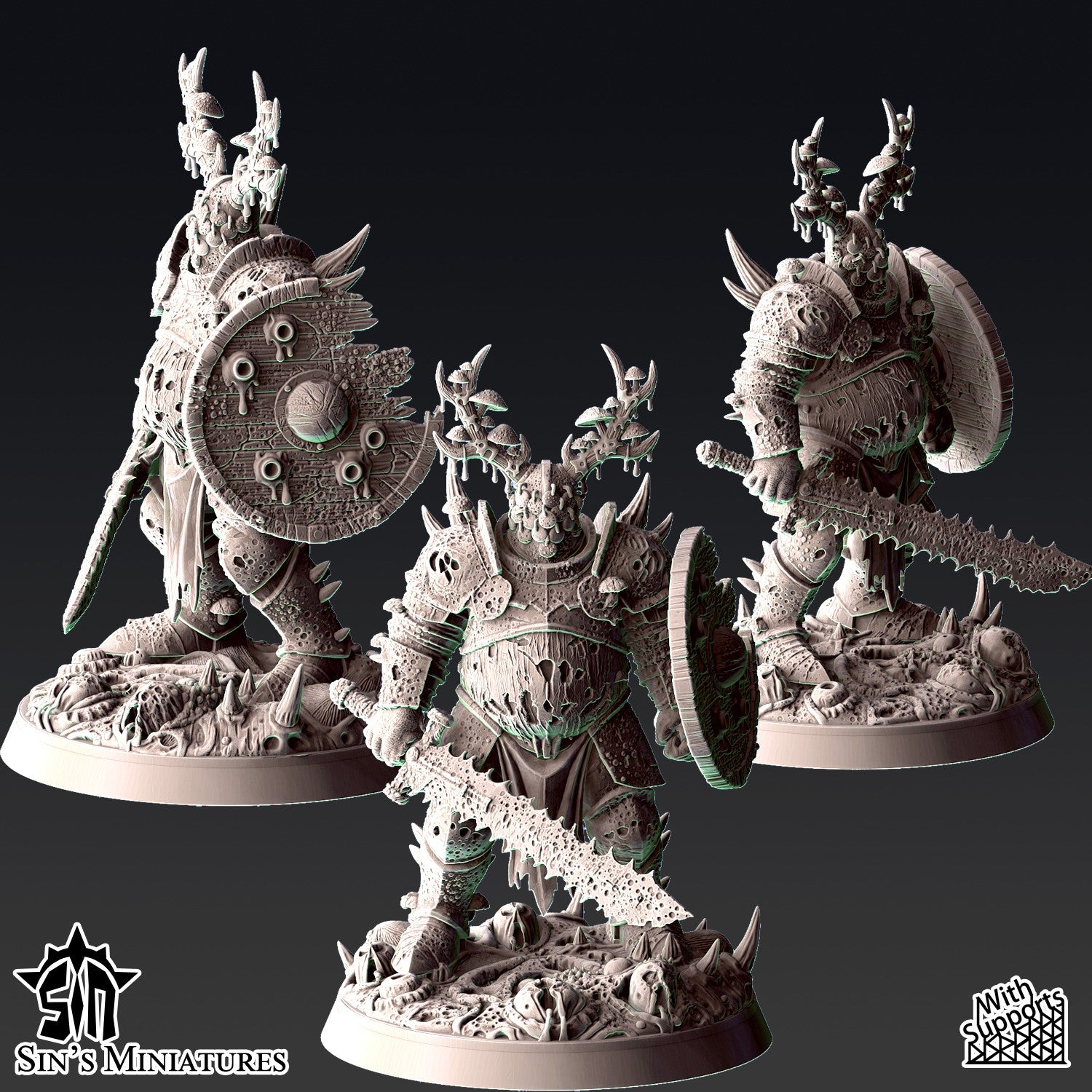 Miniatura Guerreros del Caos de la Espada Podrida Reinos del Caos resina 32mm sin pintar - Drakholm