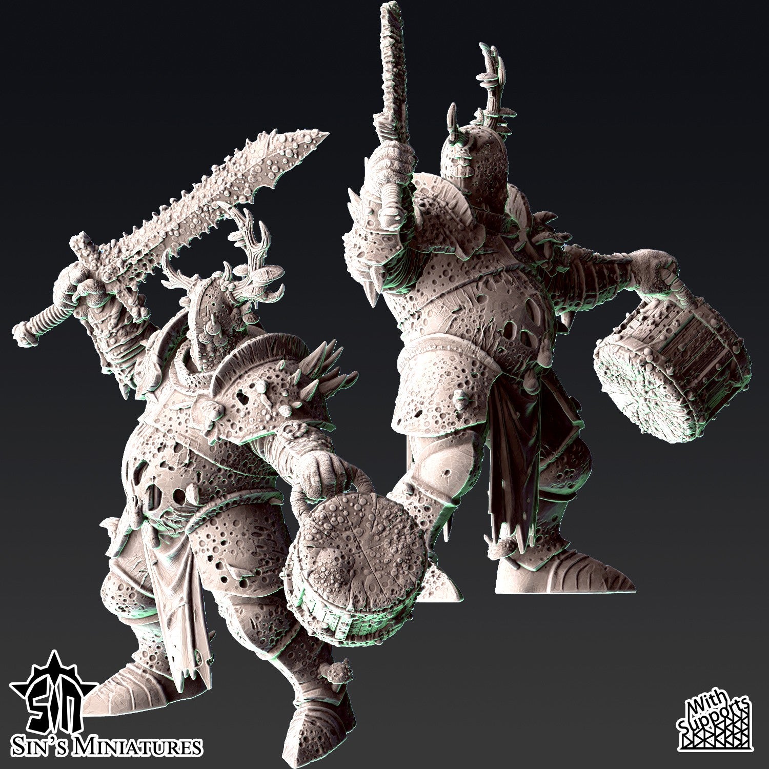 Miniatura Guerreros del Caos de la Espada Podrida Reinos del Caos resina 32mm sin pintar - Drakholm