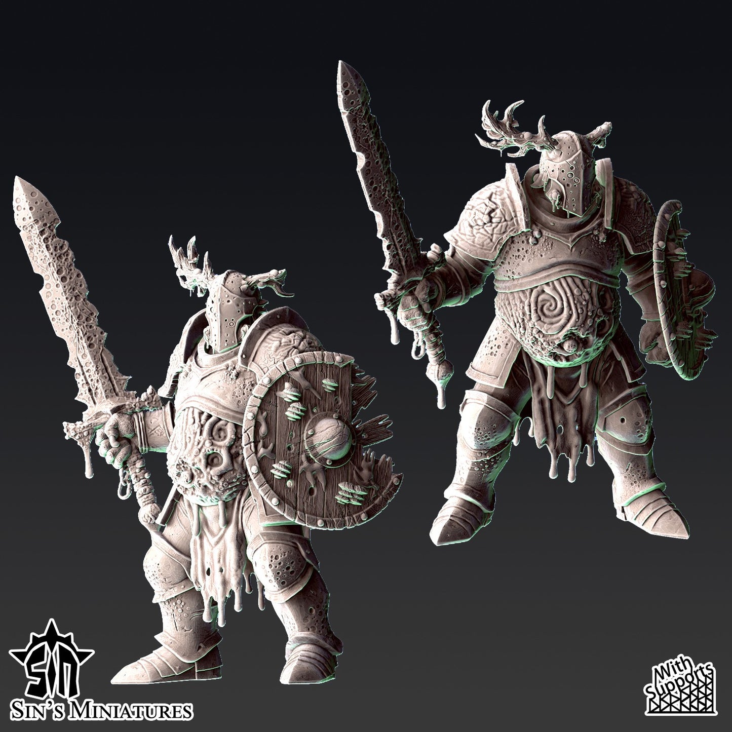 Miniatura Guerreros del Caos de la Espada Podrida Reinos del Caos resina 32mm sin pintar - Drakholm
