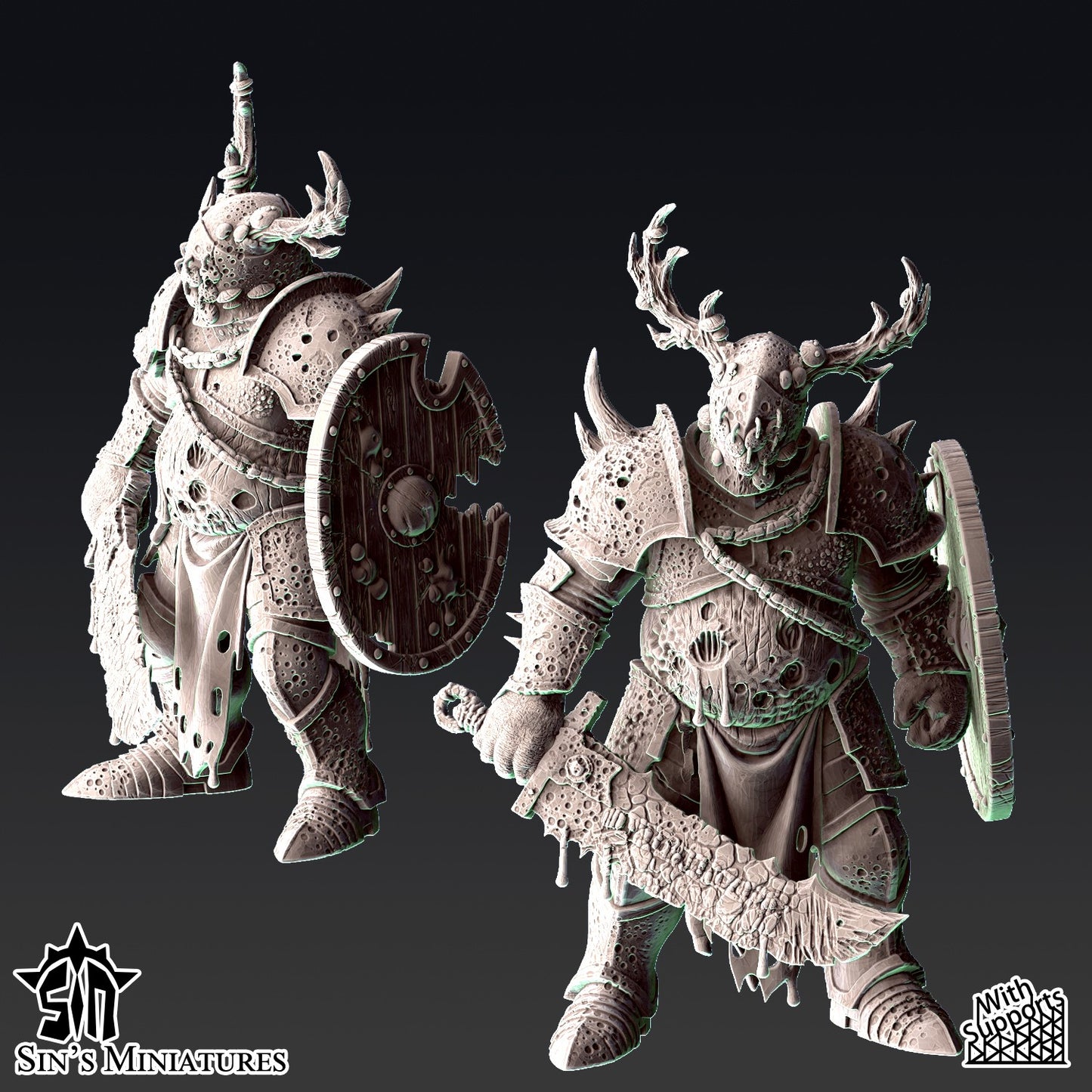 Miniatura Guerreros del Caos de la Espada Podrida Reinos del Caos resina 32mm sin pintar - Drakholm