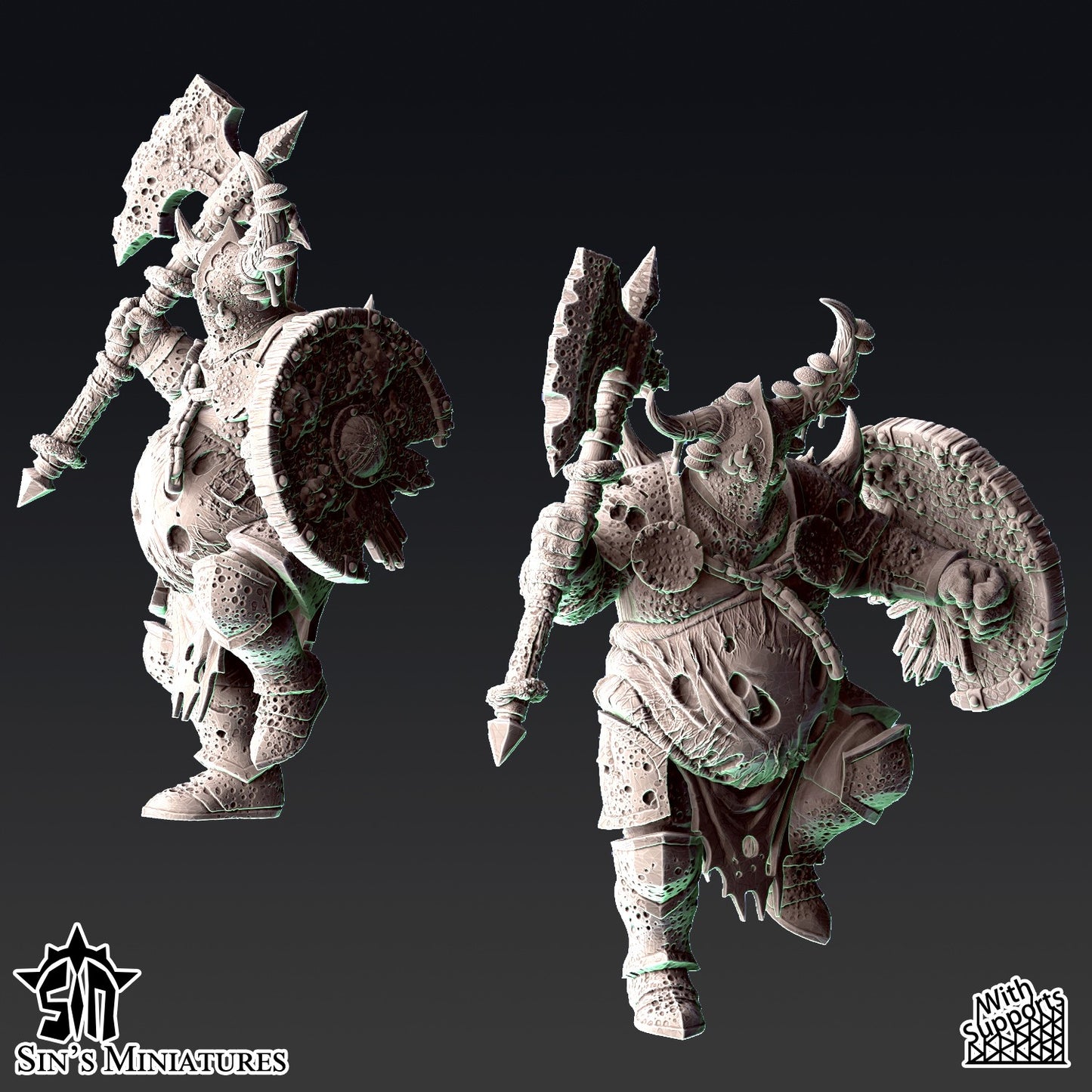 Miniatura Guerreros del Caos de la Espada Podrida Reinos del Caos resina 32mm sin pintar - Drakholm