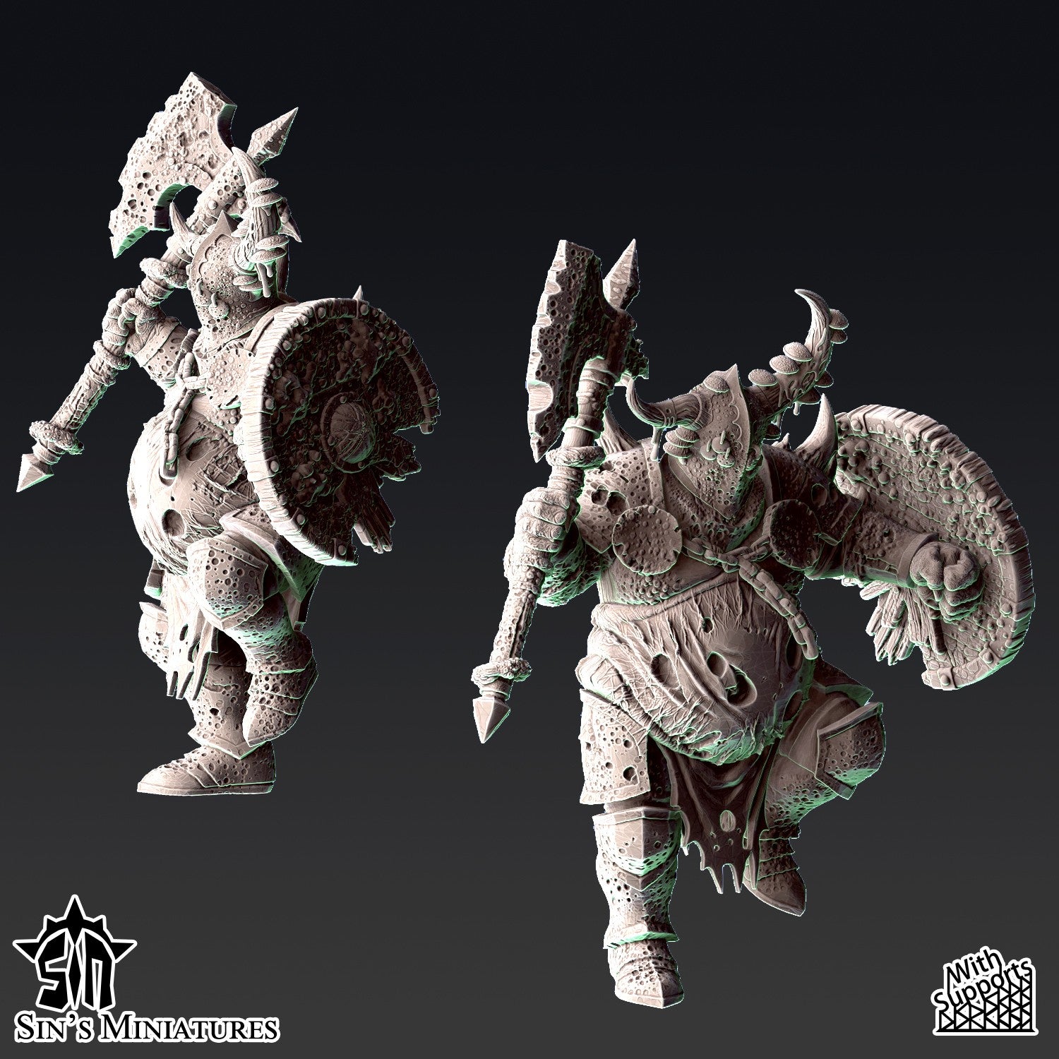 Miniatura Guerreros del Caos de la Espada Podrida Reinos del Caos resina 32mm sin pintar - Drakholm