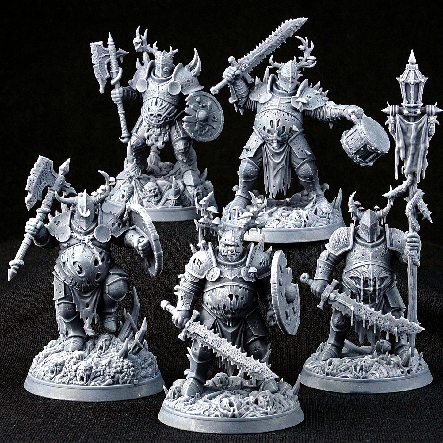 Miniatura Guerreros del Caos de la Espada Podrida Reinos del Caos resina 32mm sin pintar - Drakholm
