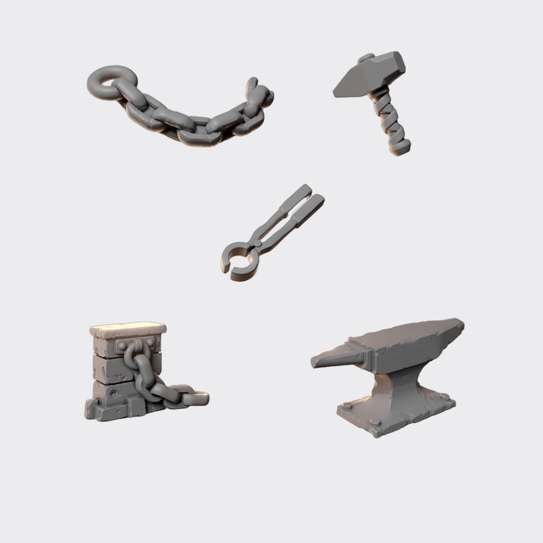 Decoración peanas Anvil Wardens B — bits de conversión sci-fi grimdark de Greytide Studio, resina 32mm sin pintar