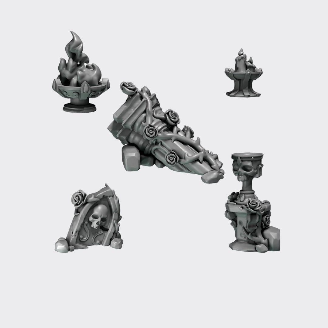 Decoración peanas Crimson Lords B — bits de conversión sci-fi grimdark de Greytide Studio, resina 32mm sin pintar