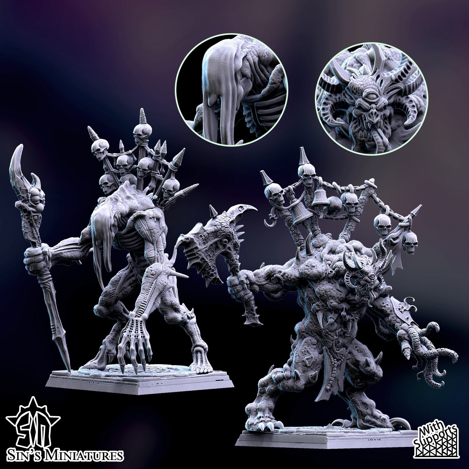 Miniatura Príncipes Demoníacos del Cambio con Trofeos Reinos del Caos resina 32mm sin pintar - Drakholm