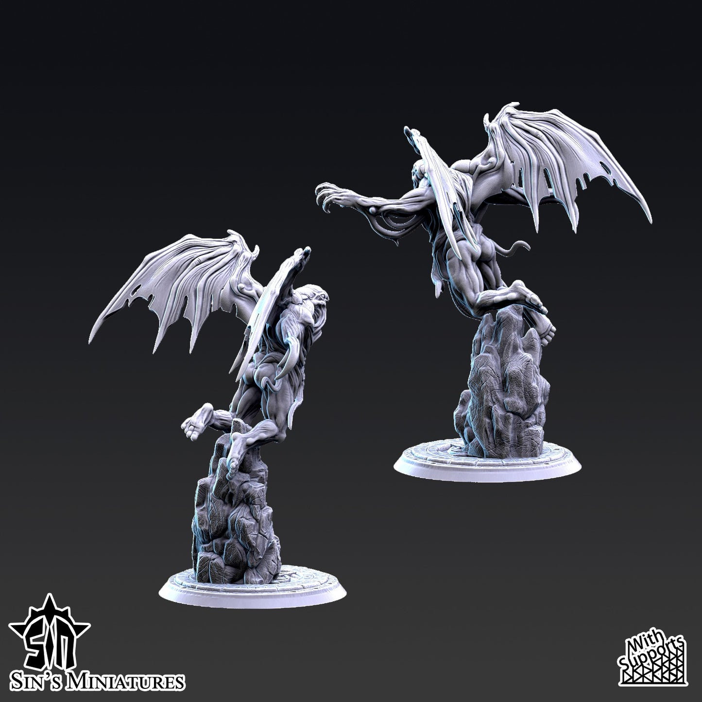 Miniatura Príncipes Demoníacos del Cambio con Alas Reinos del Caos resina 32mm sin pintar - Drakholm