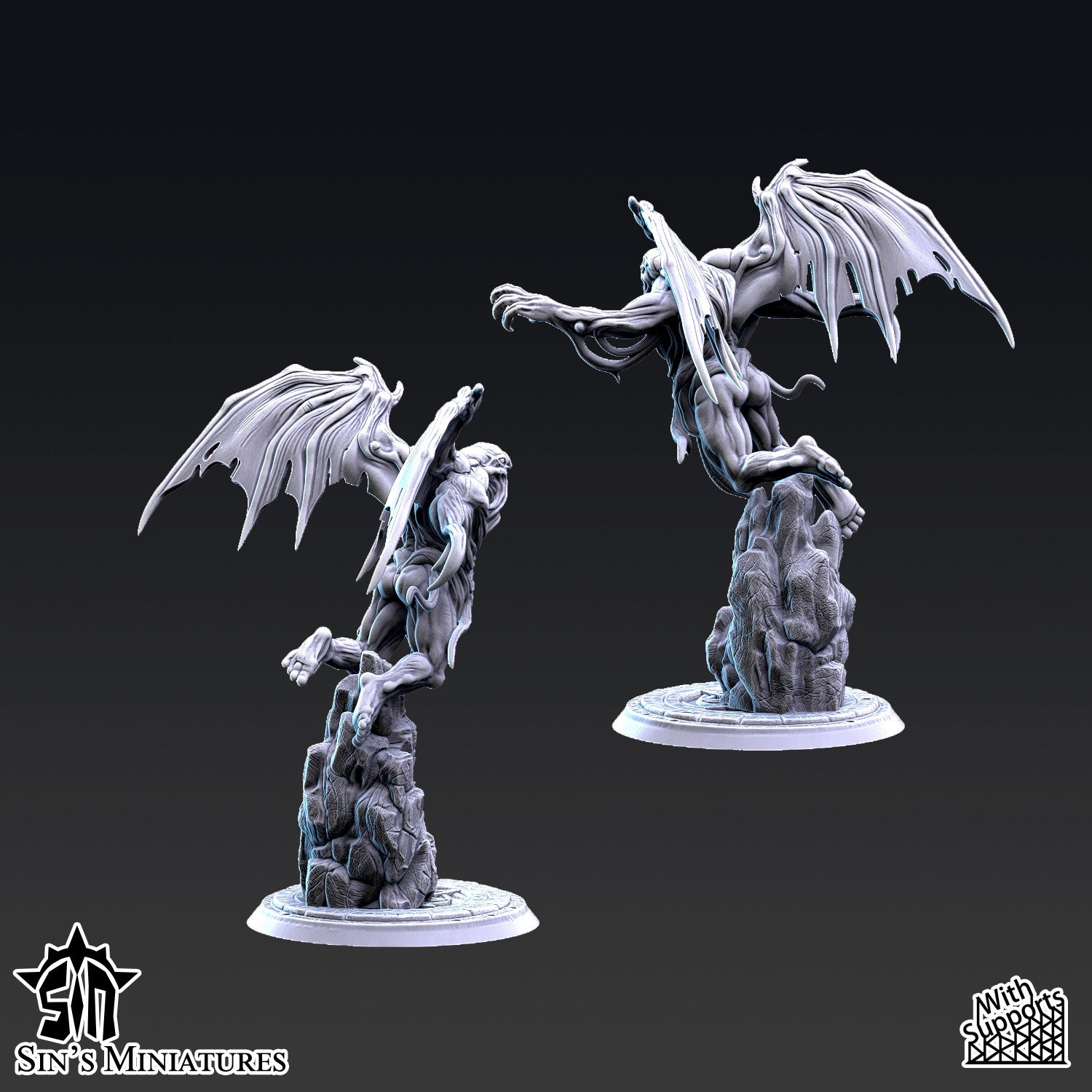 Miniatura Príncipes Demoníacos del Cambio con Alas Reinos del Caos resina 32mm sin pintar - Drakholm