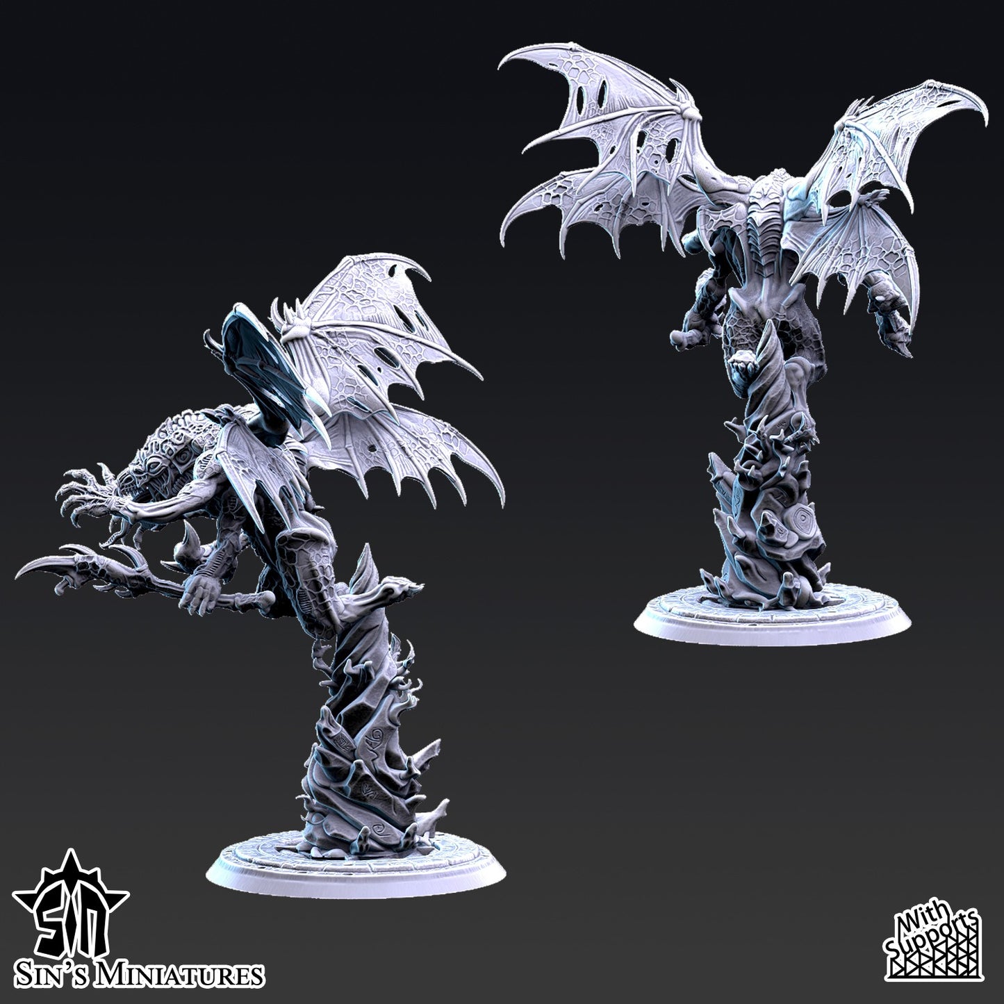 Miniatura Príncipes Demoníacos del Cambio con Alas Reinos del Caos resina 32mm sin pintar - Drakholm