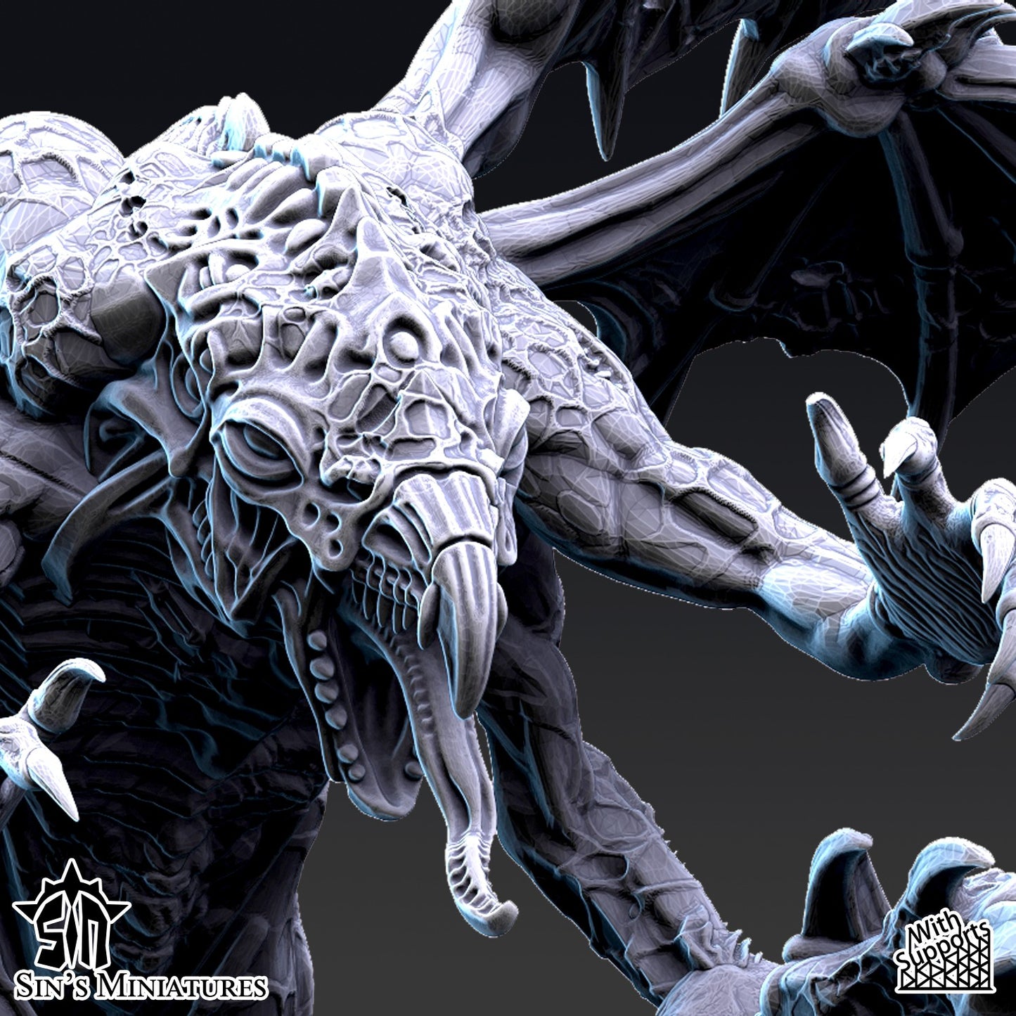 Miniatura Príncipes Demoníacos del Cambio con Alas Reinos del Caos resina 32mm sin pintar - Drakholm