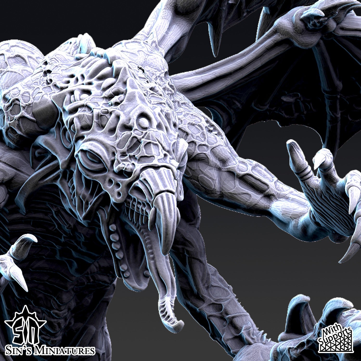 Miniatura Príncipes Demoníacos del Cambio con Alas Reinos del Caos resina 32mm sin pintar - Drakholm