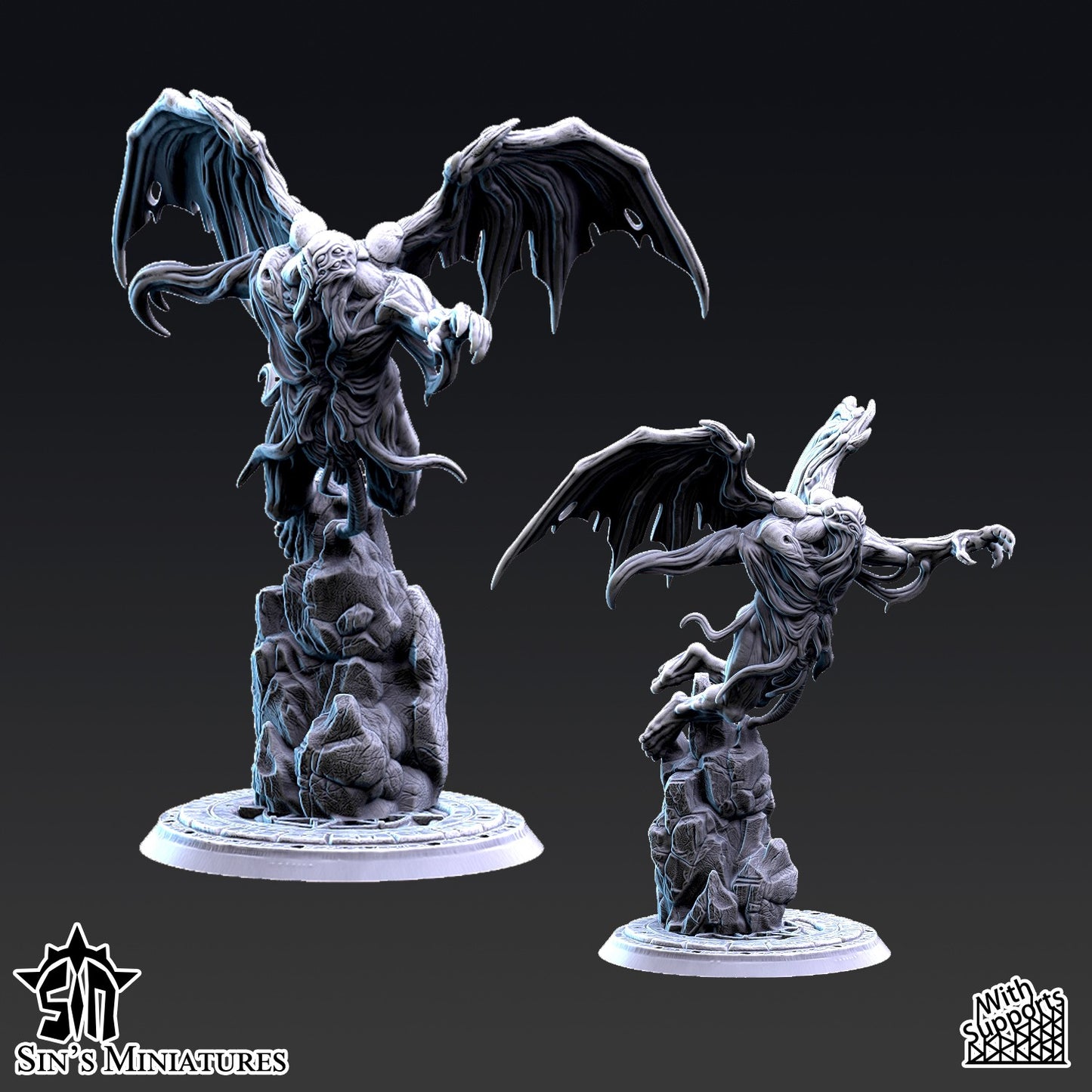 Miniatura Príncipes Demoníacos del Cambio con Alas Reinos del Caos resina 32mm sin pintar - Drakholm