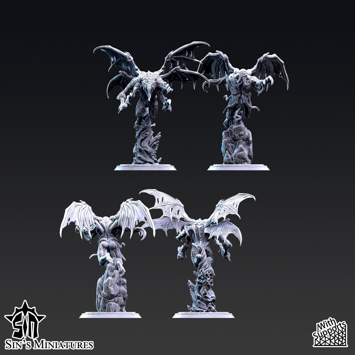 Miniatura Príncipes Demoníacos del Cambio con Alas Reinos del Caos resina 32mm sin pintar - Drakholm