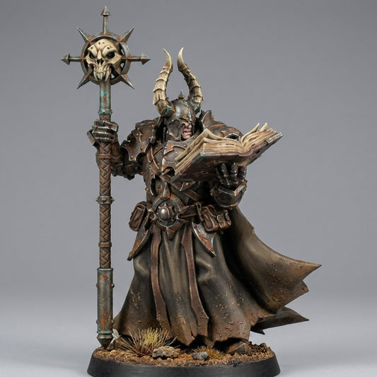 Miniatura Demonaz, Hechicero Ascendido Reinos del Caos resina 32mm sin pintar - Drakholm