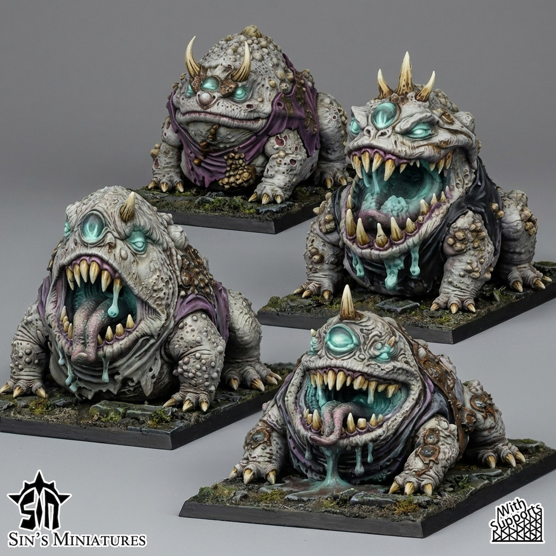 Miniatura Ranas Pestilentes Demoniacas Reinos del Caos resina 32mm sin pintar - Drakholm