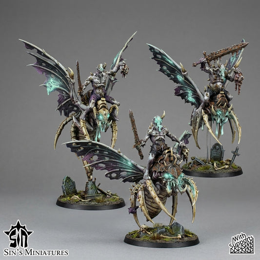 Miniatura Jinetes de las Moscas Pestilentes Reinos del Caos resina 32mm sin pintar - Drakholm