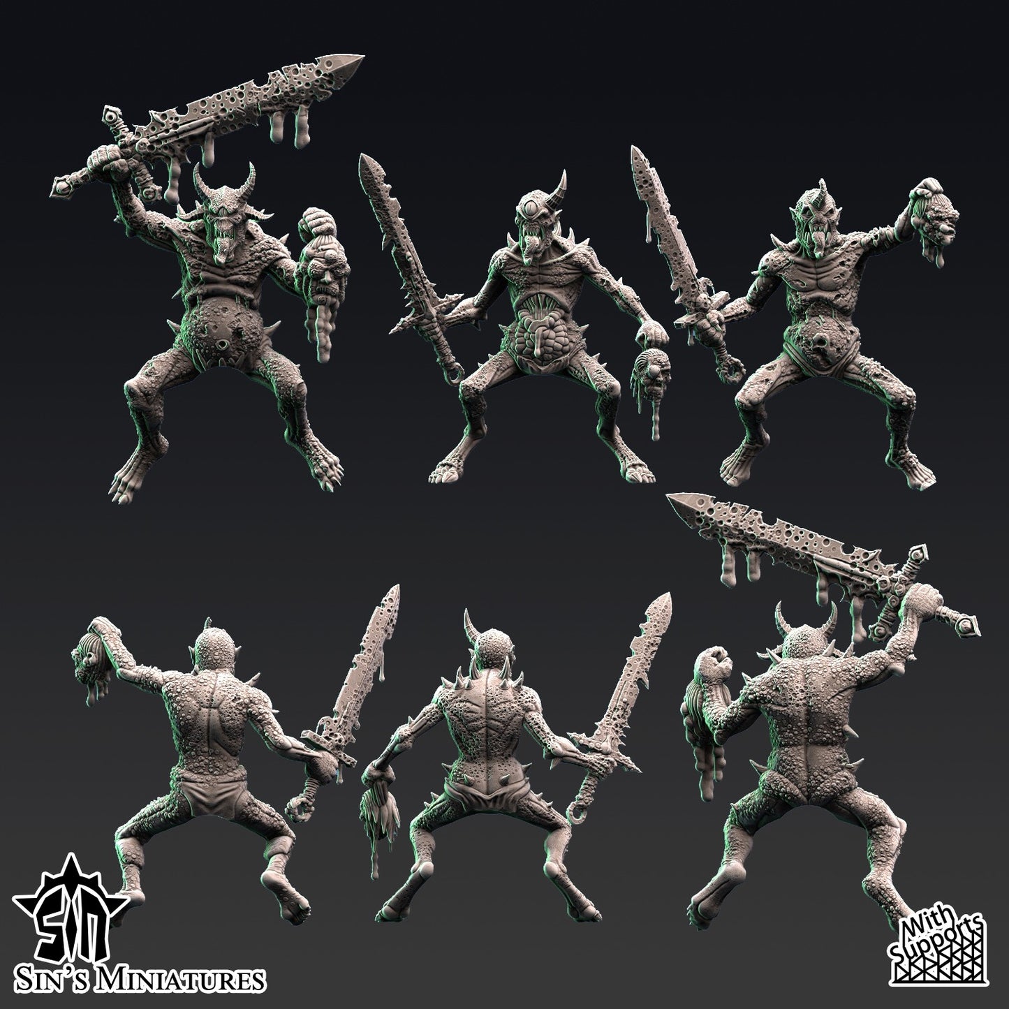 Miniatura Jinetes de las Moscas Pestilentes Reinos del Caos resina 32mm sin pintar - Drakholm