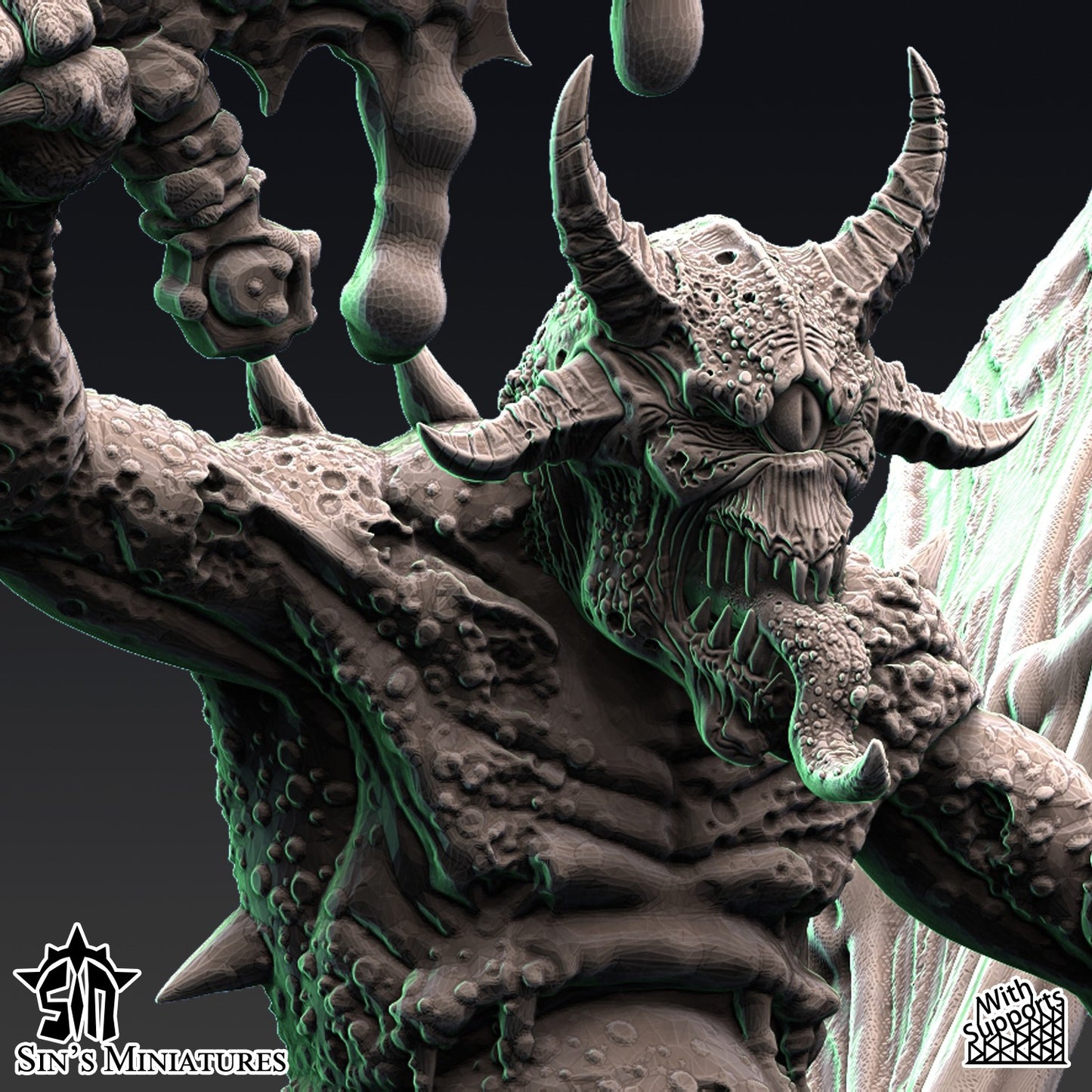 Miniatura Jinetes de las Moscas Pestilentes Reinos del Caos resina 32mm sin pintar - Drakholm