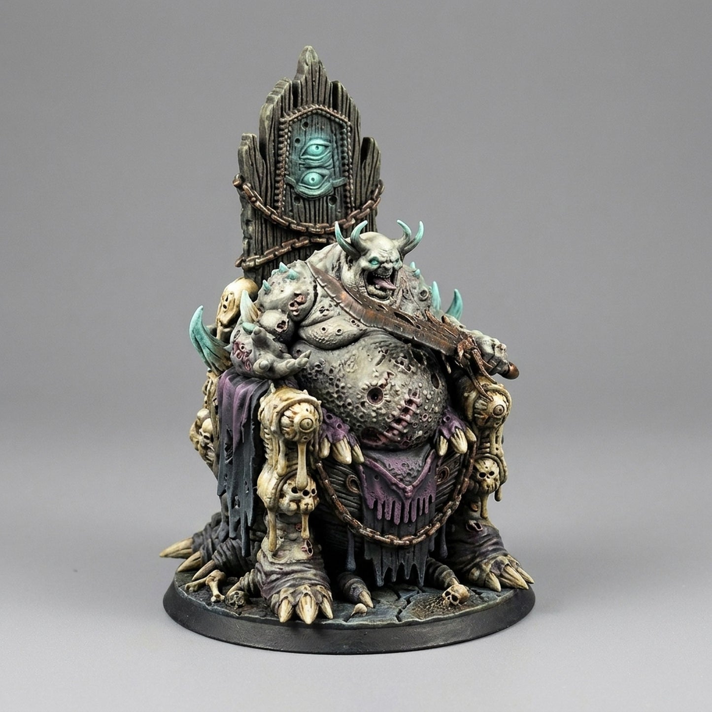 Miniatura Heraldo de la Enfermedad en Palanquín Demoniaco Reinos del Caos resina 32mm sin pintar - Drakholm