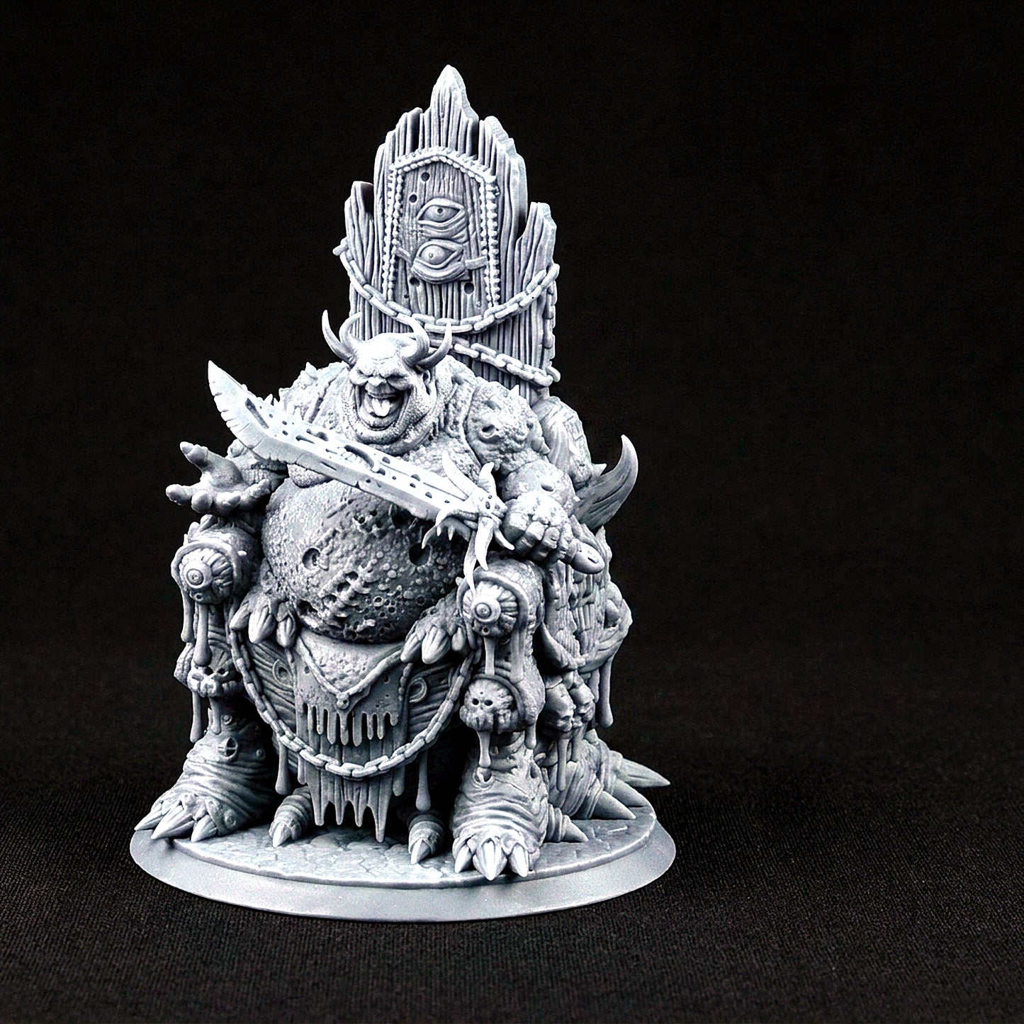 Miniatura Heraldo de la Enfermedad en Palanquín Demoniaco Reinos del Caos resina 32mm sin pintar - Drakholm
