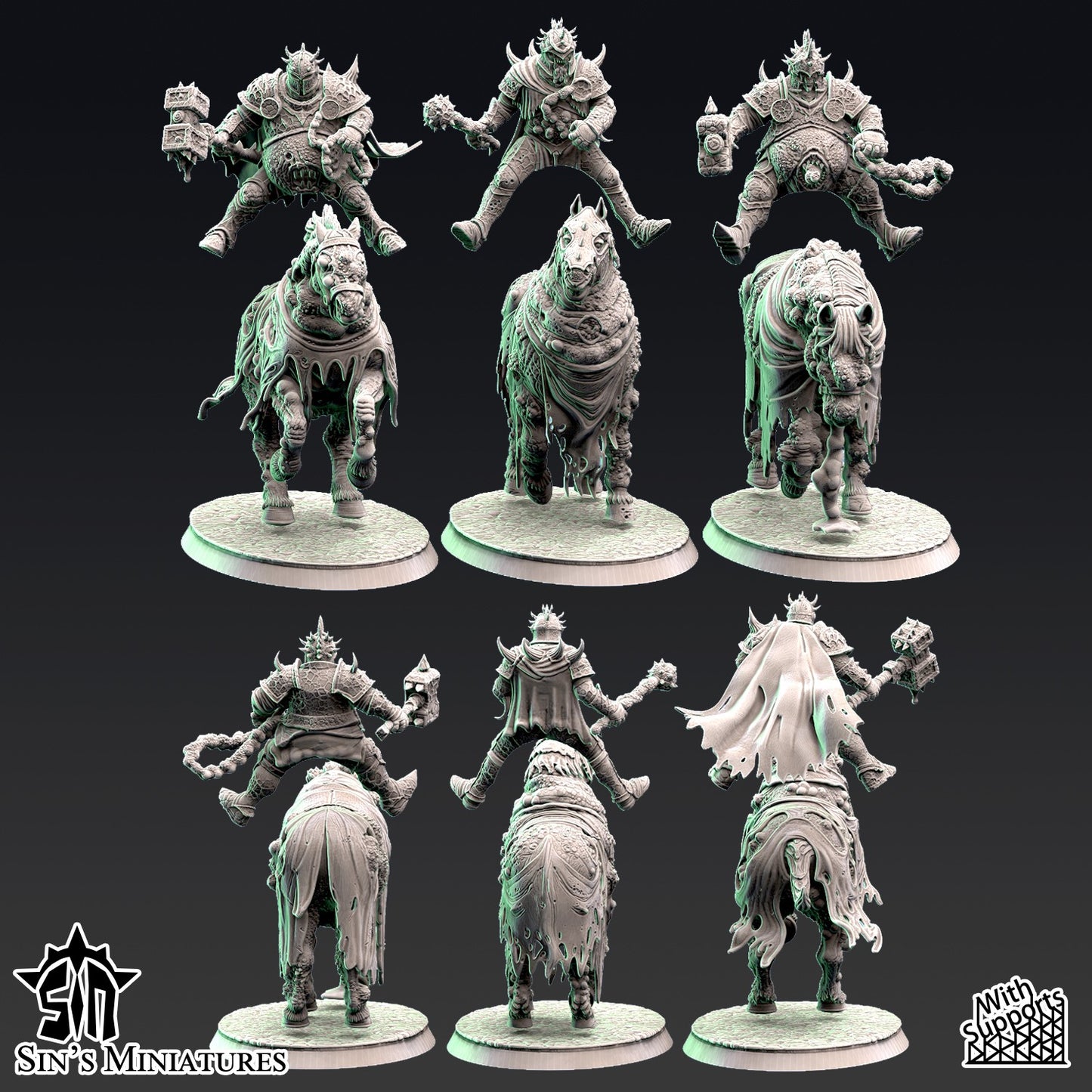 Miniatura Jinetes de la Enfermedad Reinos del Caos resina 32mm sin pintar - Drakholm