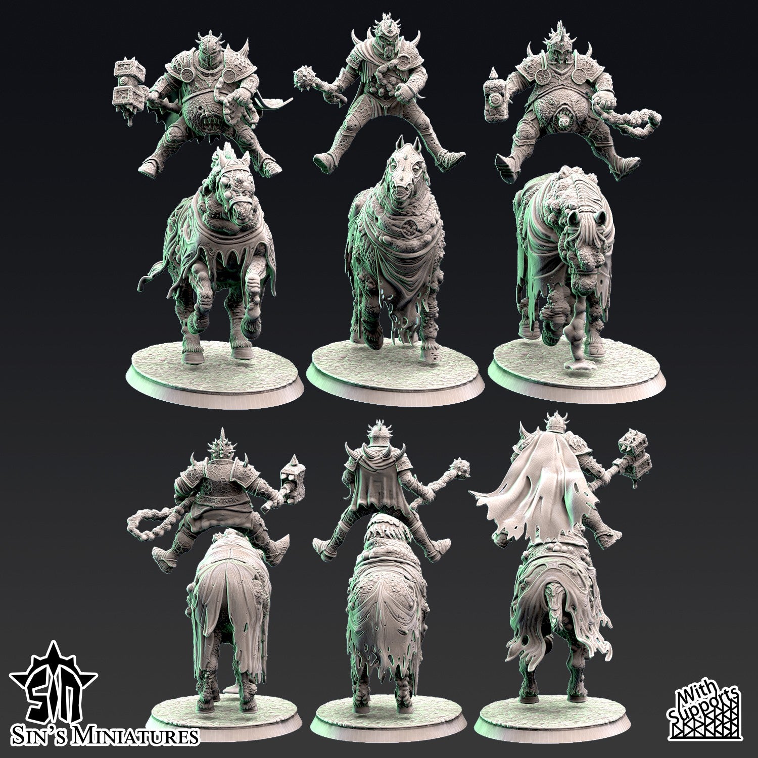 Miniatura Jinetes de la Enfermedad Reinos del Caos resina 32mm sin pintar - Drakholm