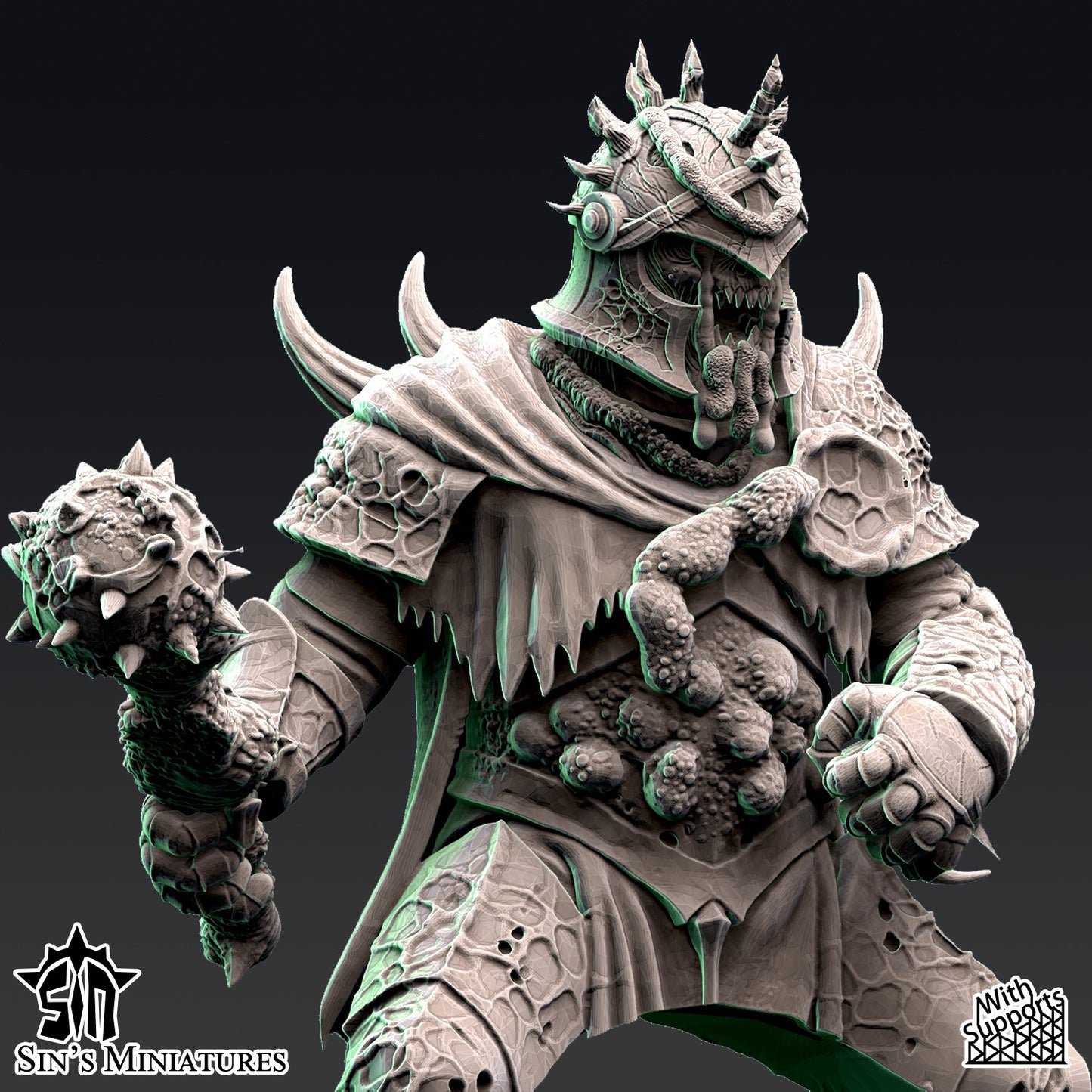 Miniatura Jinetes de la Enfermedad Reinos del Caos resina 32mm sin pintar - Drakholm