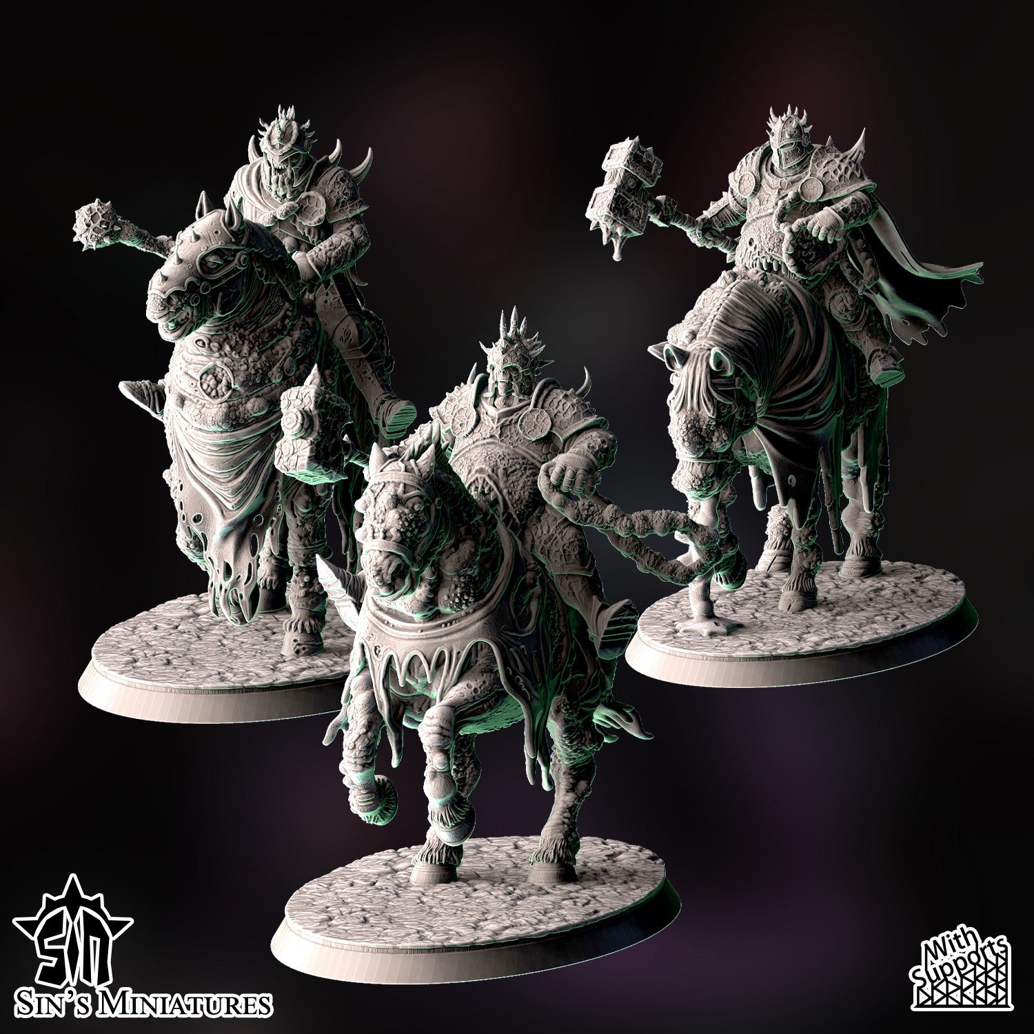 Miniatura Jinetes de la Enfermedad Reinos del Caos resina 32mm sin pintar - Drakholm