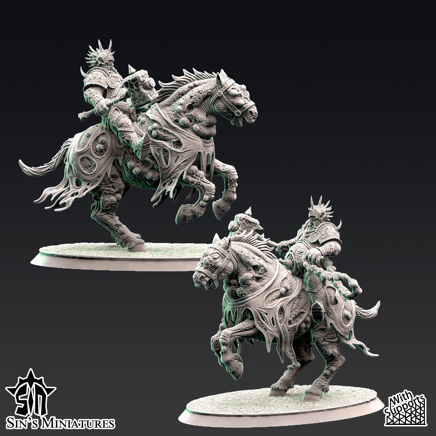 Miniatura Jinetes de la Enfermedad Reinos del Caos resina 32mm sin pintar - Drakholm