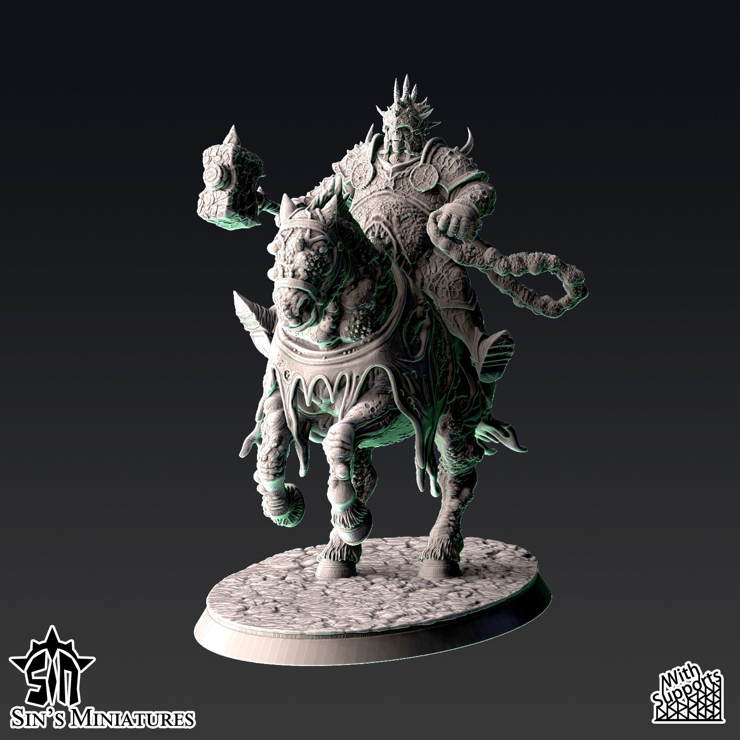 Miniatura Jinetes de la Enfermedad Reinos del Caos resina 32mm sin pintar - Drakholm