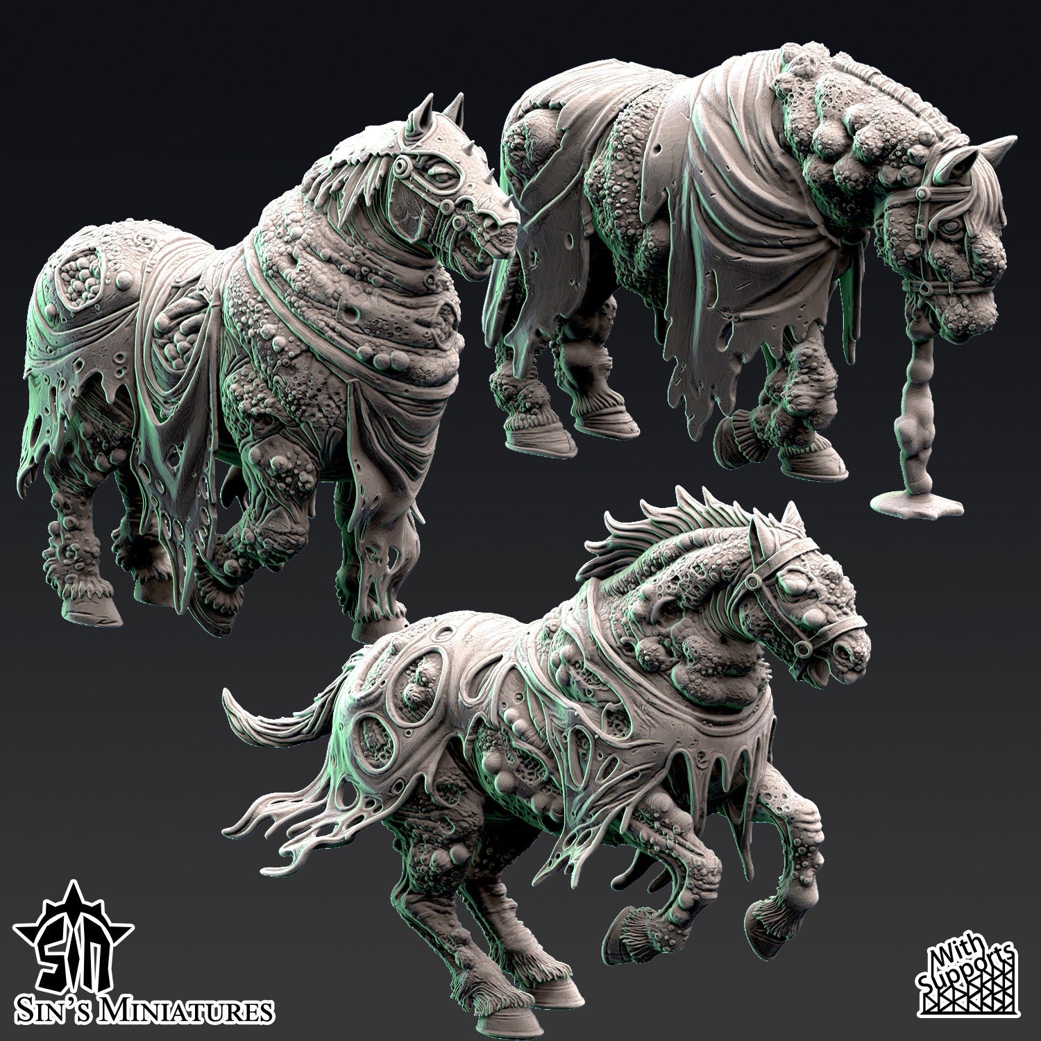 Miniatura Jinetes de la Enfermedad Reinos del Caos resina 32mm sin pintar - Drakholm