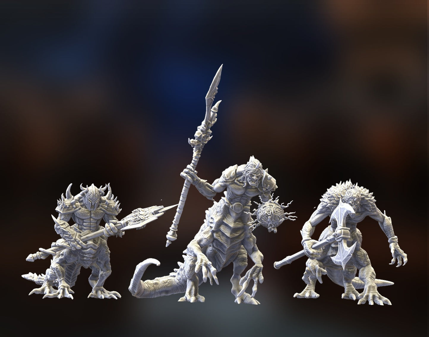 Miniatura Centauros Dracos Reinos del Caos resina 32mm sin pintar - Drakholm