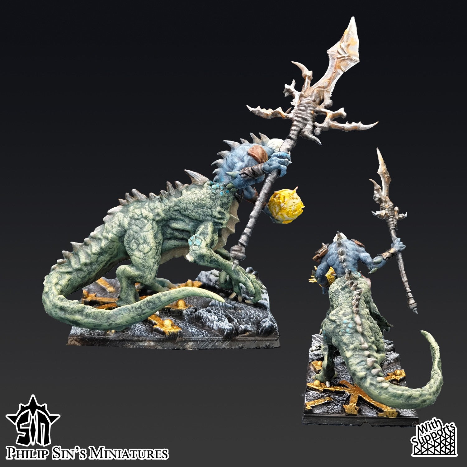 Miniatura Centauros Dracos Reinos del Caos resina 32mm sin pintar - Drakholm