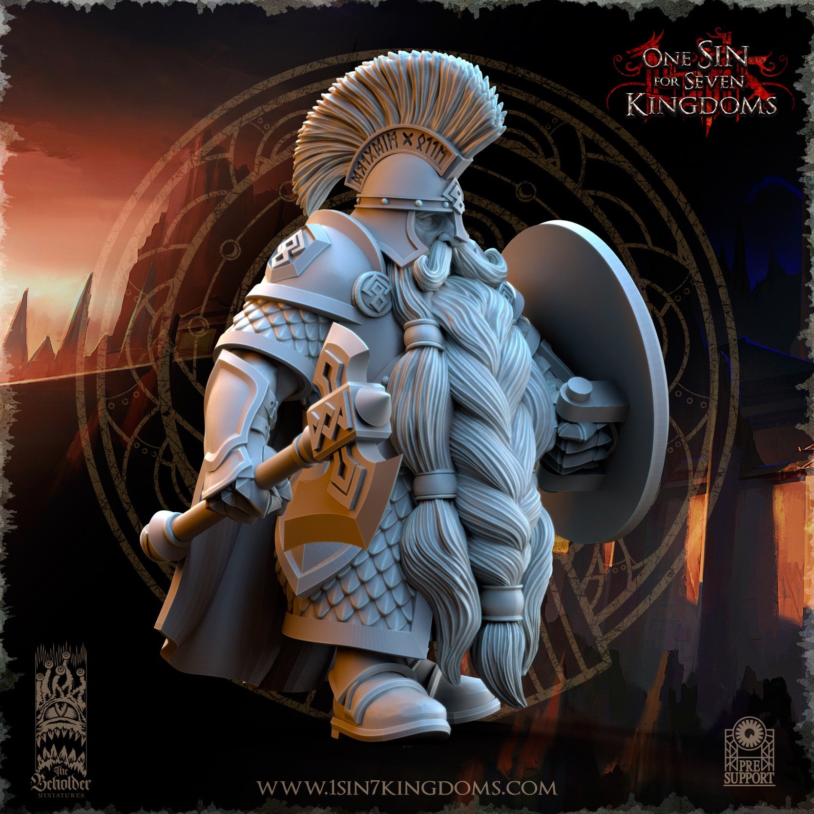 Miniatura Guerreros de Alta Cuna Enanos resina 32mm sin pintar - Drakholm