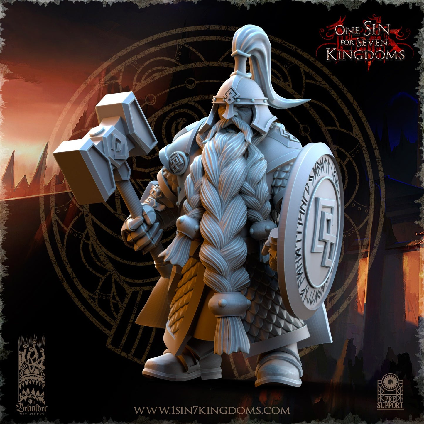 Miniatura Guerreros de Alta Cuna Enanos resina 32mm sin pintar - Drakholm