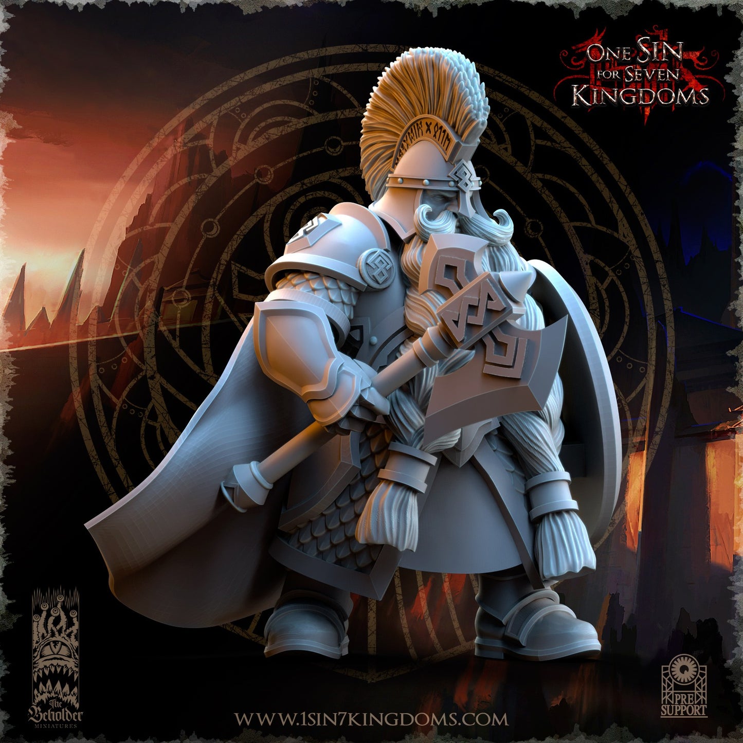 Miniatura Guerreros de Alta Cuna Enanos resina 32mm sin pintar - Drakholm