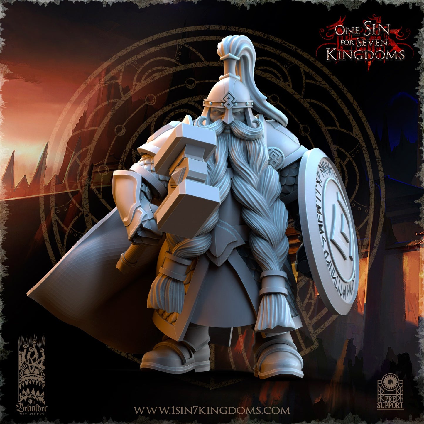Miniatura Guerreros de Alta Cuna Enanos resina 32mm sin pintar - Drakholm