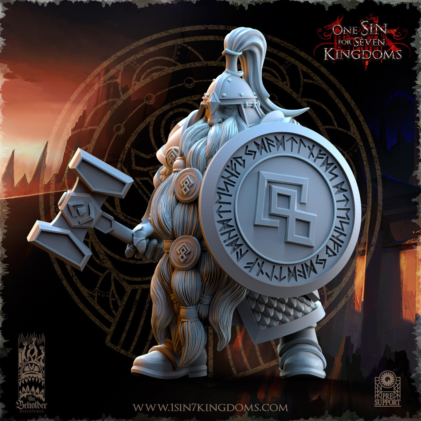 Miniatura Guerreros de Alta Cuna Enanos resina 32mm sin pintar - Drakholm