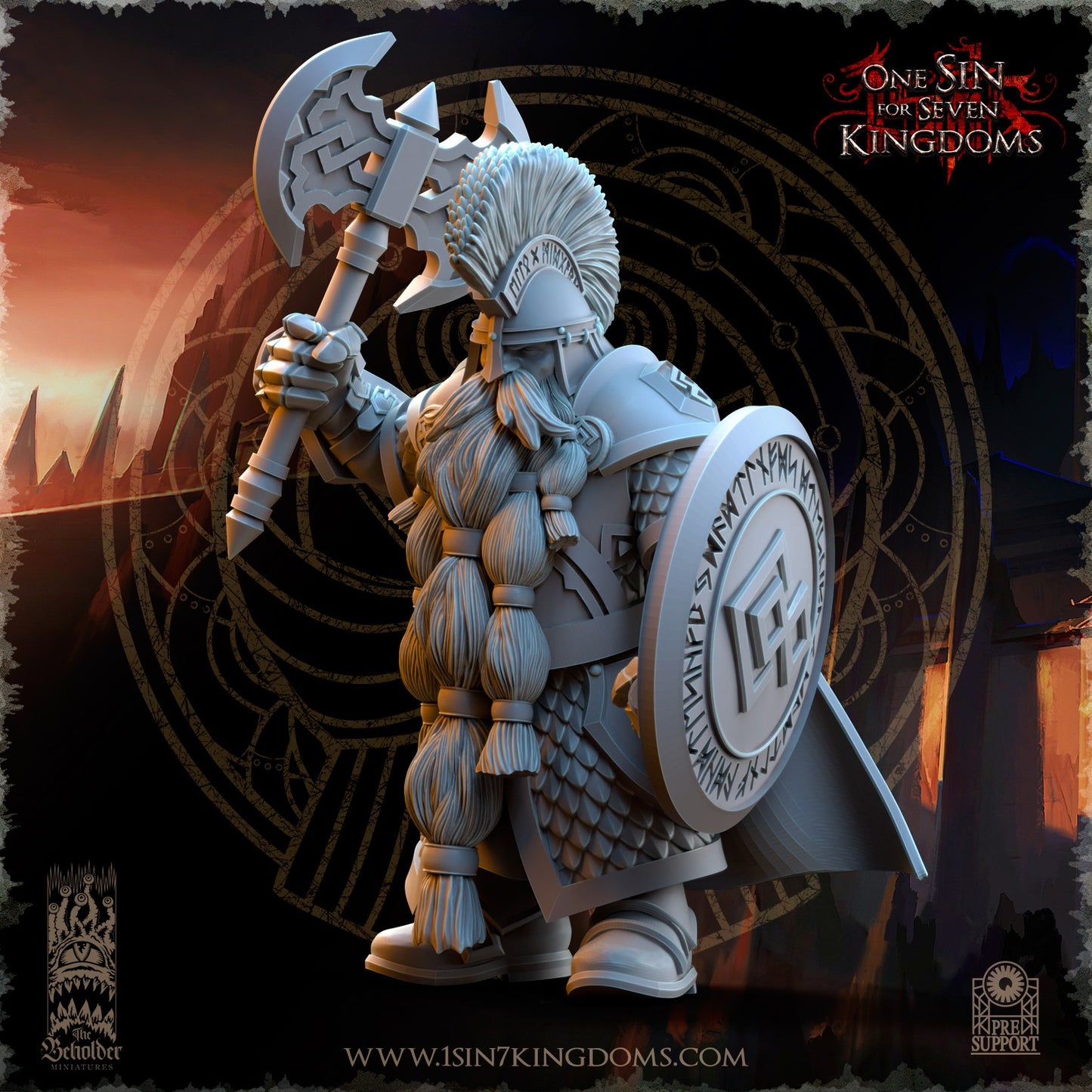 Miniatura Guerreros de Alta Cuna Enanos resina 32mm sin pintar - Drakholm