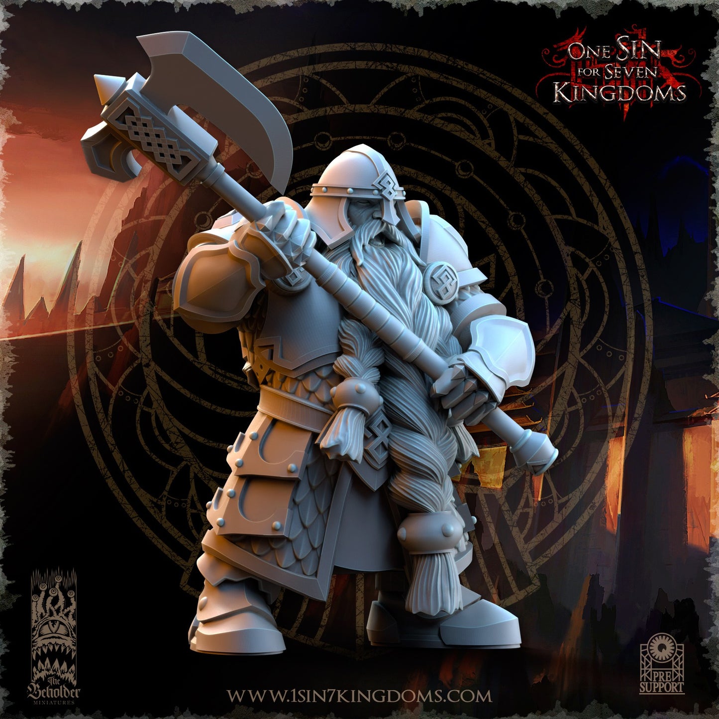 Miniatura Guerreros de la Legión Antigua Enanos resina 32mm sin pintar - Drakholm