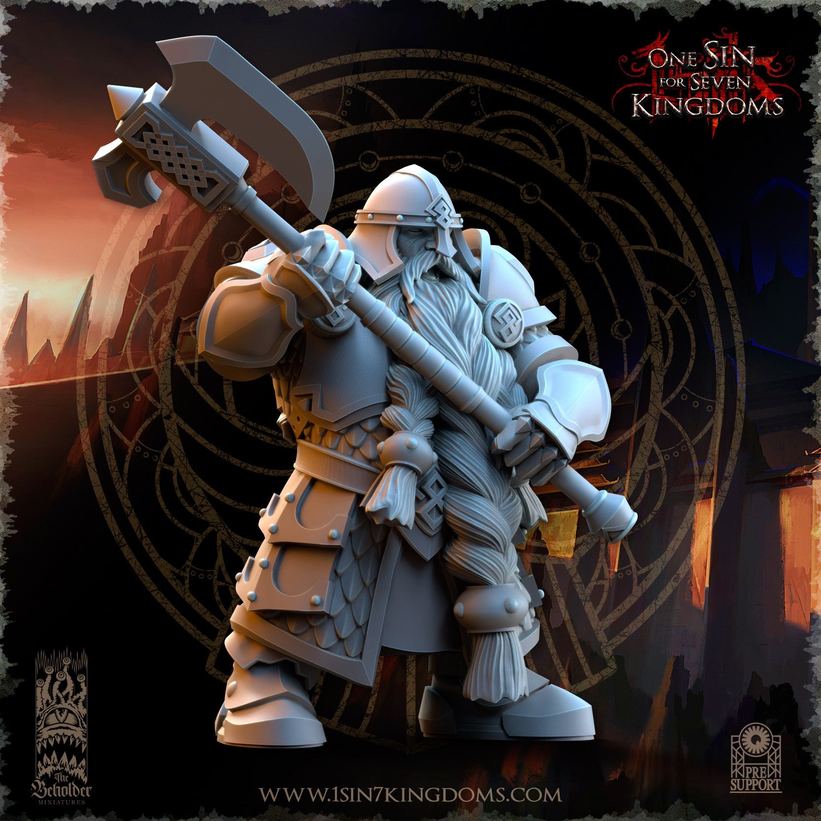 Miniatura Guerreros de la Legión Antigua Enanos resina 32mm sin pintar - Drakholm