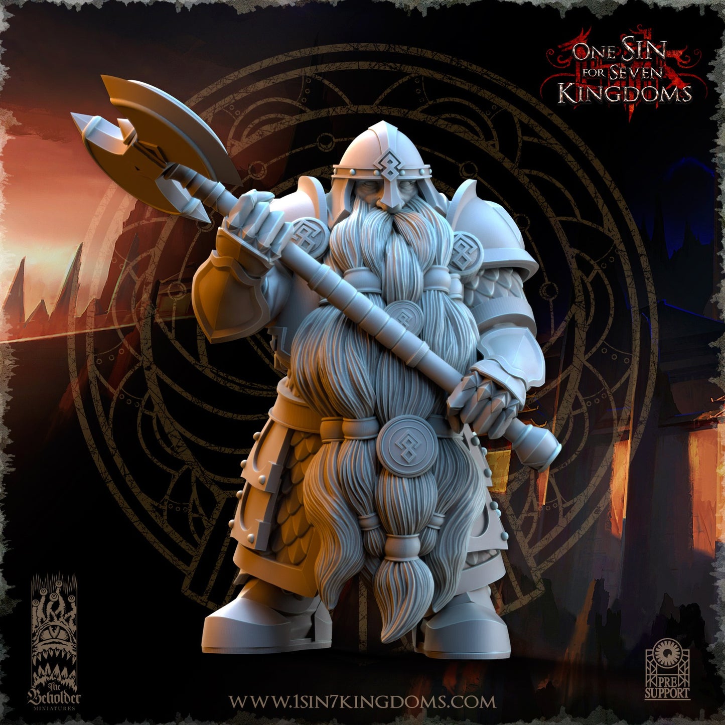 Miniatura Guerreros de la Legión Antigua Enanos resina 32mm sin pintar - Drakholm