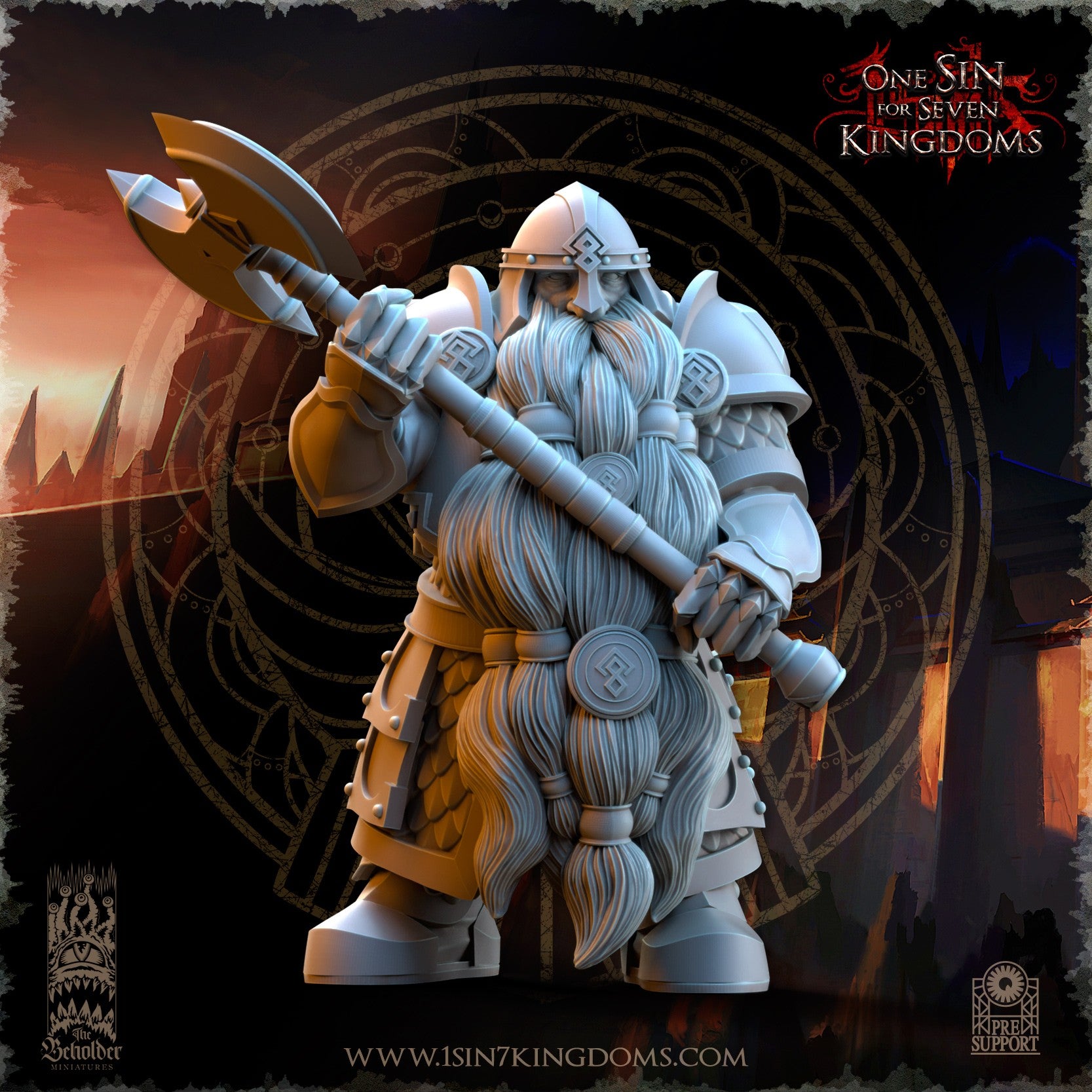 Miniatura Guerreros de la Legión Antigua Enanos resina 32mm sin pintar - Drakholm